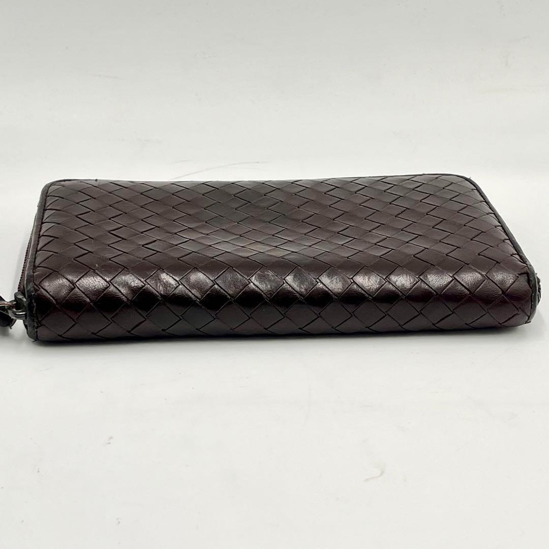 人気 ●BOTTEGA VENETA ボッテガヴェネタ ラウンドファスナー ジッピーウォレット 長財布 イントレチャート レザー 本革 メンズ ブラウンの画像5