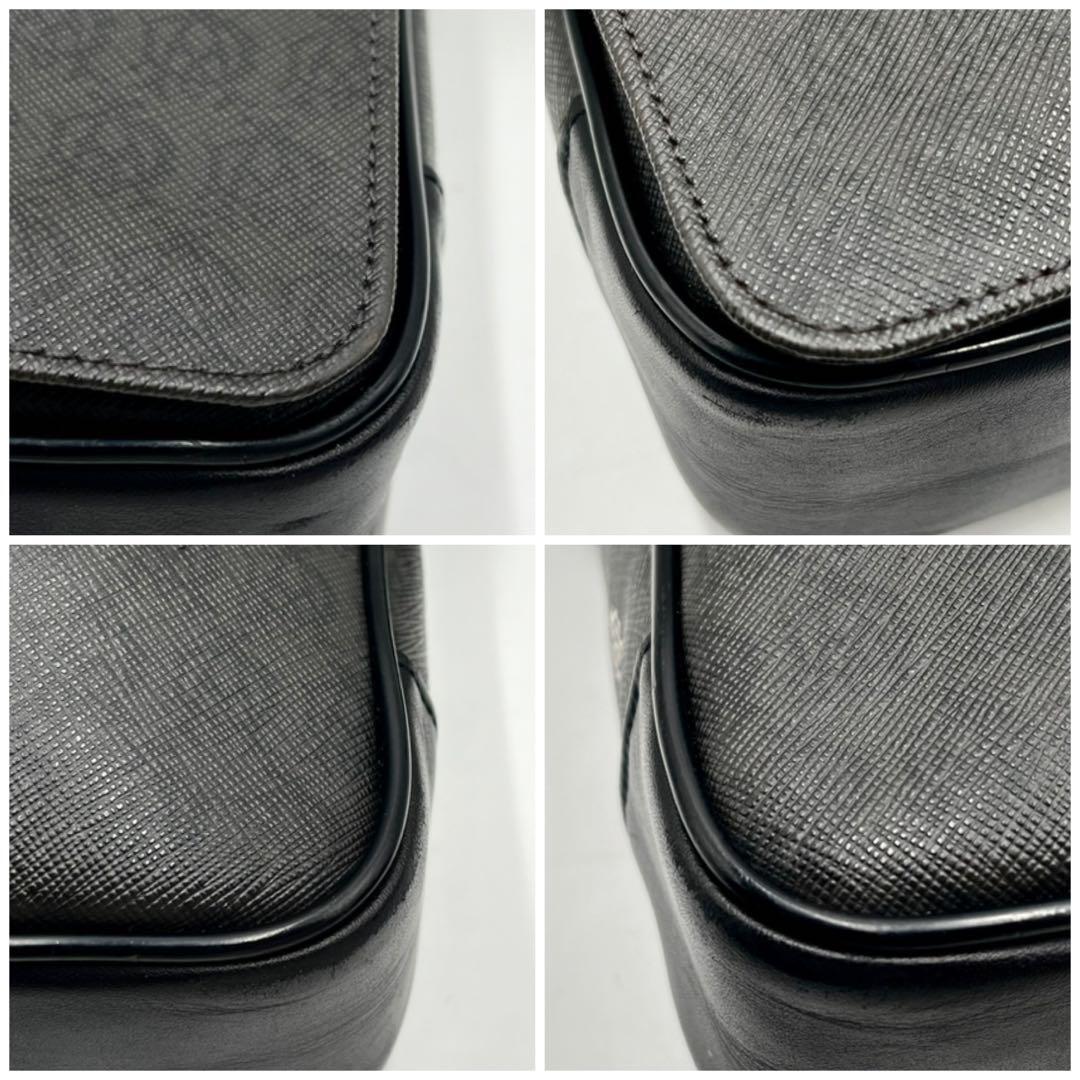  ultimate beautiful goods *danhill Dunhill shoulder bag mesenja- Cross body diagonal .. shoulder .. wing The - Alfred Logo PVC leather 