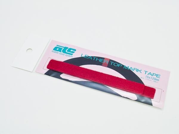 ATC ステアリング用 イタリアン スエード トップマークテープ レッド ２枚入 赤色_画像1