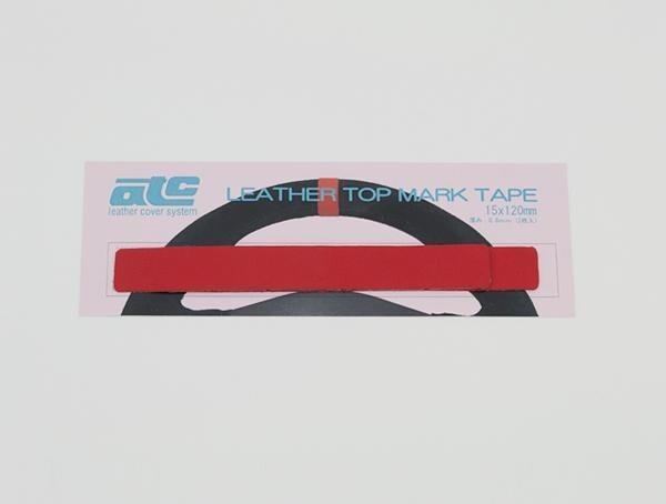 ATC ステアリング用レザートップマークテープ レッド ２枚入 赤色_画像1