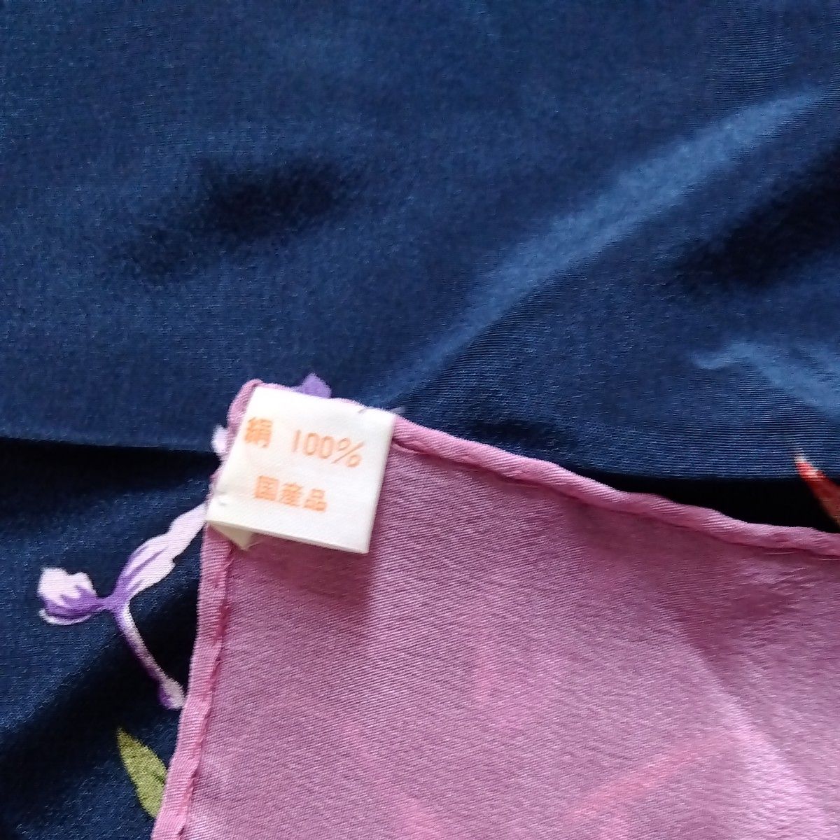 スカーフ　CLAIRE CHEVRIER シルク　絹　100%　パープル　紫　花柄　未使用
