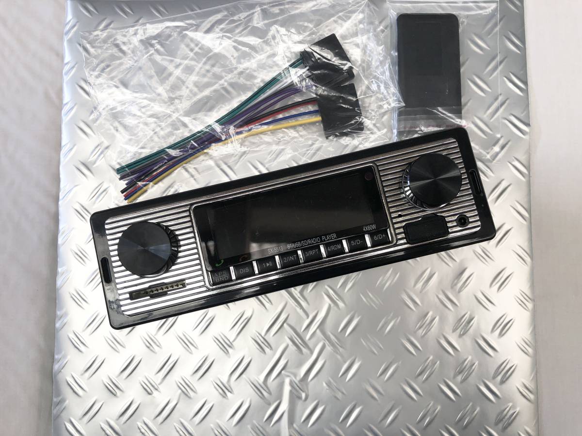 旧車 レトロスタイル カーステレオ ラジオ オーディオ デッキプレーヤー USB MP3 FM Bluetooth FM 1DIN 高速有鉛 ジムニー サニー 360 空冷の画像3