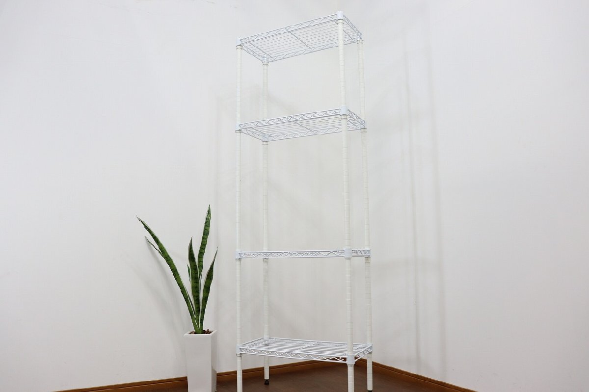 J5448◆Home ERECTA◆メタルラック◆4段◆ホワイト◆収納◆600×300×1770mmの画像1