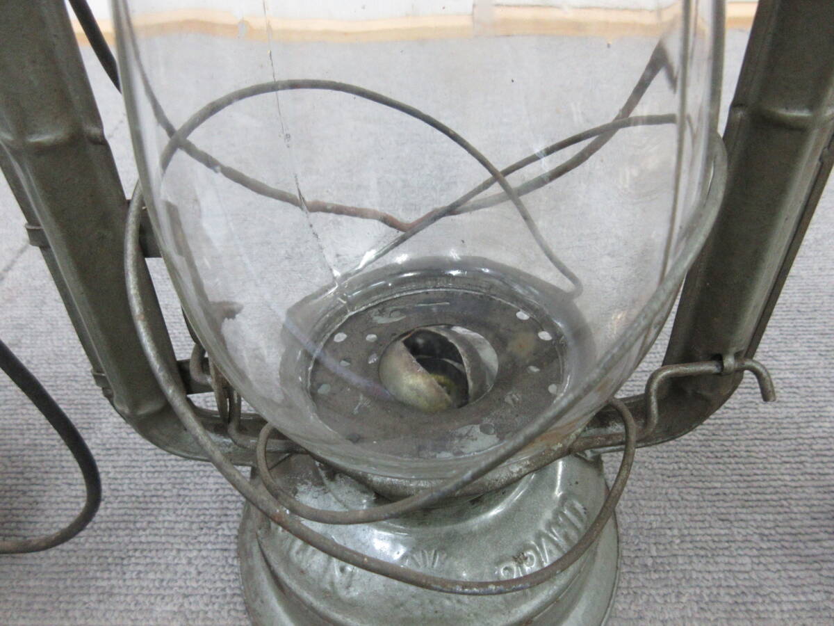 M【4-25】□1 レトロ アンティーク ランタン ランプ 3点まとめて 吊り下げ ガラス オイルランプ ジャンク品 / インテリア アウトドアの画像10
