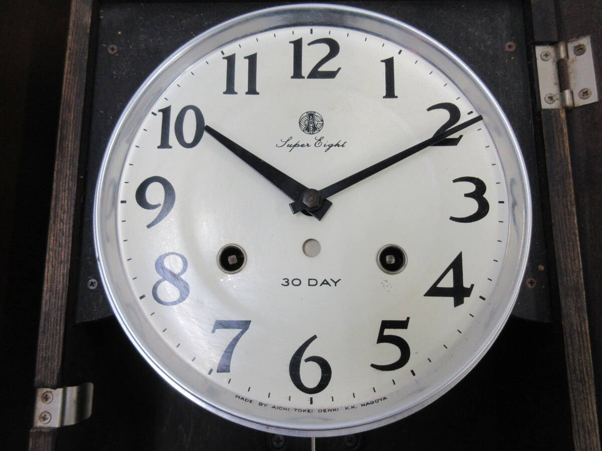 M【4-25】□2 アンティーク 掛け時計 柱時計 振り子時計 ボンボン時計 5点まとめて 栄計舎 SEIKO セイコー 精工舎 他 ジャンク品の画像9
