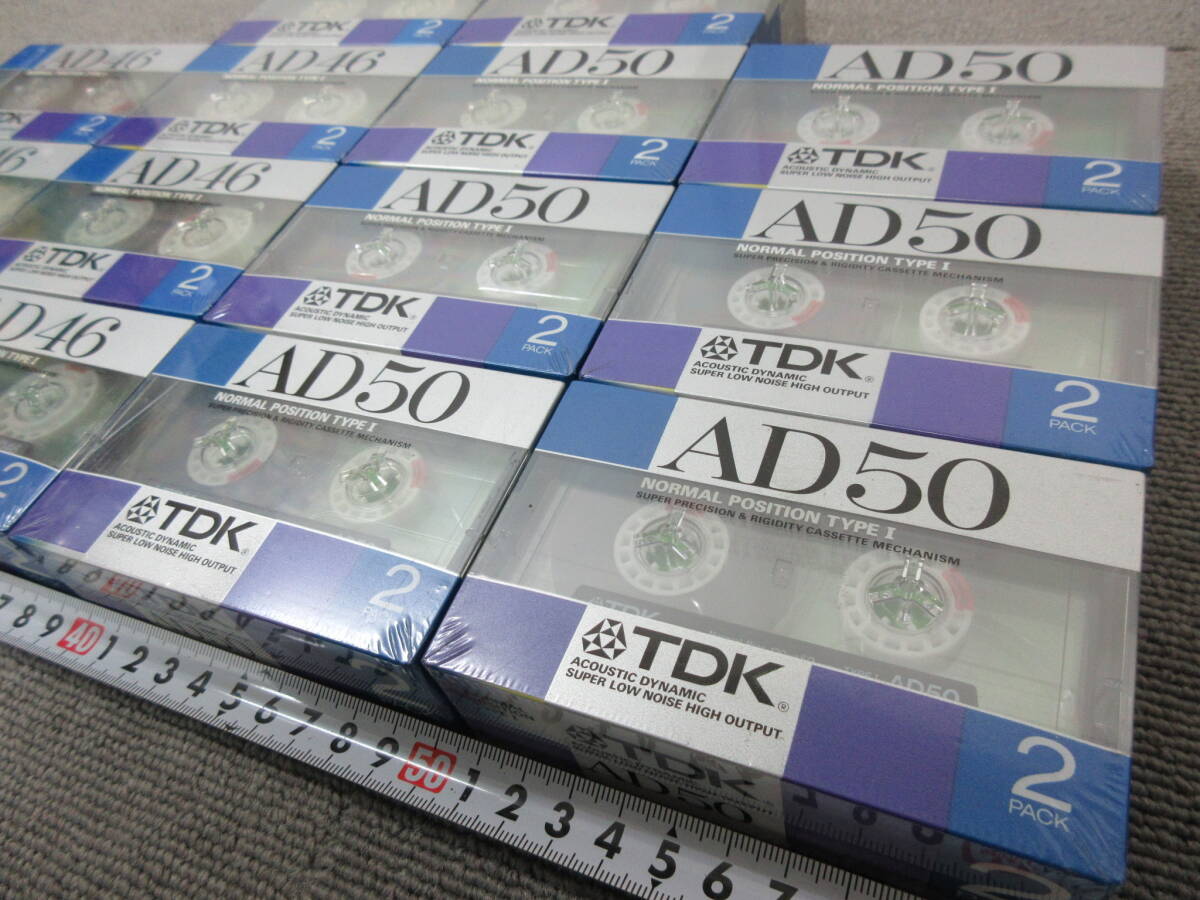 K123【4-27】★ 電気店在庫品 TDK カセットテープ 14点（28本）まとめて AD46 AD50 未使用長期保管品 / オーディオ の画像5