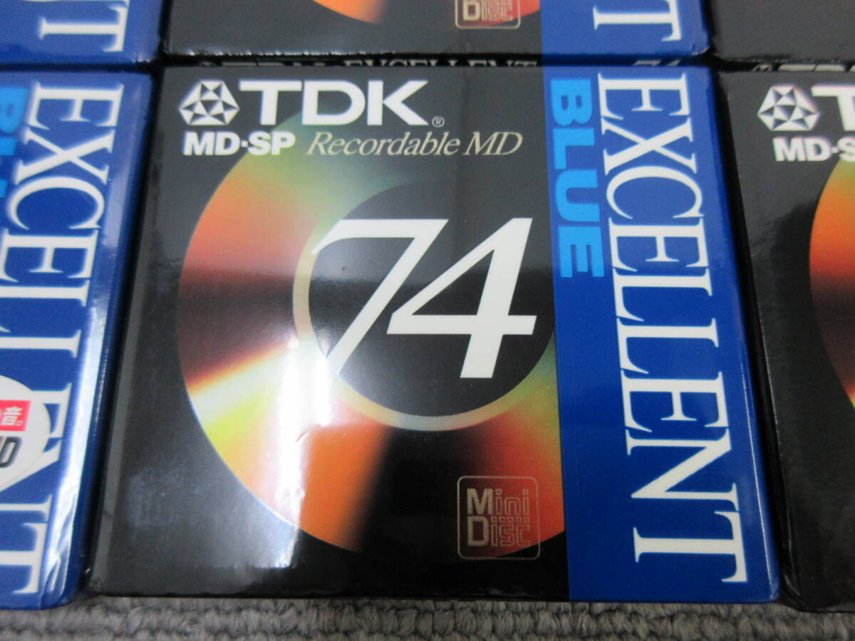 M【5-5】▼5 電気店在庫品 TDK 録音用ミニディスク MiniDisc MD 17枚まとめて EXCELLENT MD-SP74 ブルー グリーン 未使用長期保管品の画像4