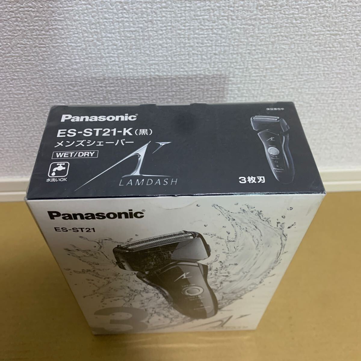 現状販売 未使用品 未開封 Panasonic パナソニック ES-ST21-K 黒 メンズシェーバー ラムダッシュ 3枚刃 WET/DRY 水洗いOK LAMDASHの画像3