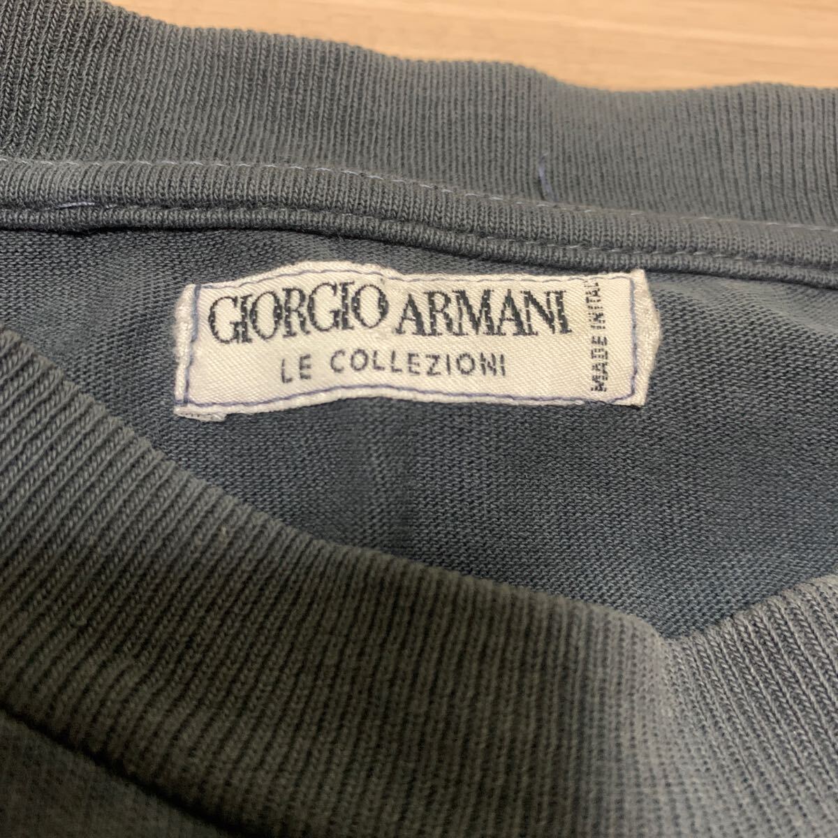 メンズ Mサイズ GIORGIO ARMANI LE COLLEZIONI ジョルジオ アルマーニ ロンT ロングTシャツ 長袖Tシャツ 刺繍 ヴィンテージの画像2