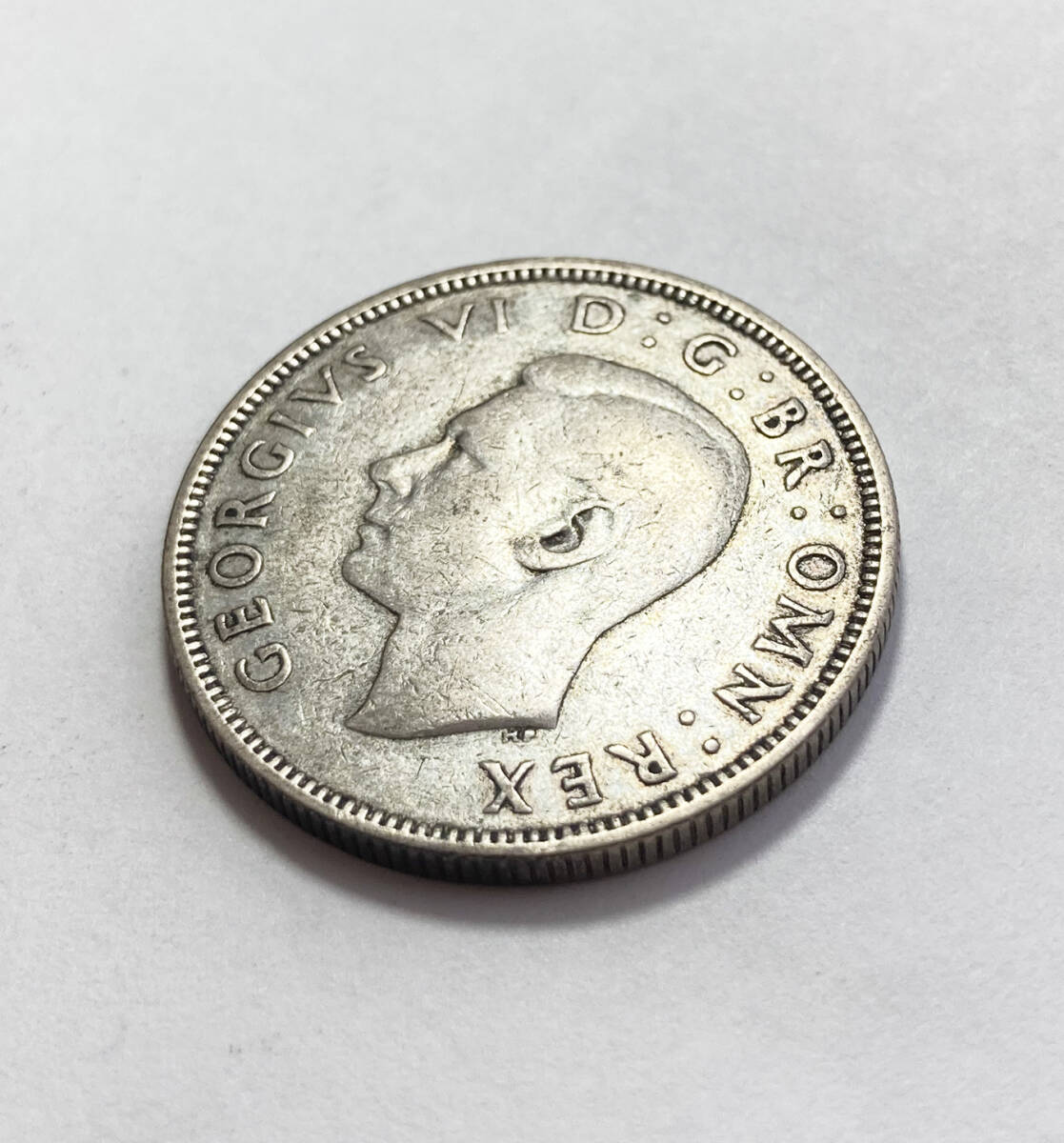 １円スタート! ・1940 イギリス1 フロリン銀貨 ジョージ6世・アンティーク コインの画像4