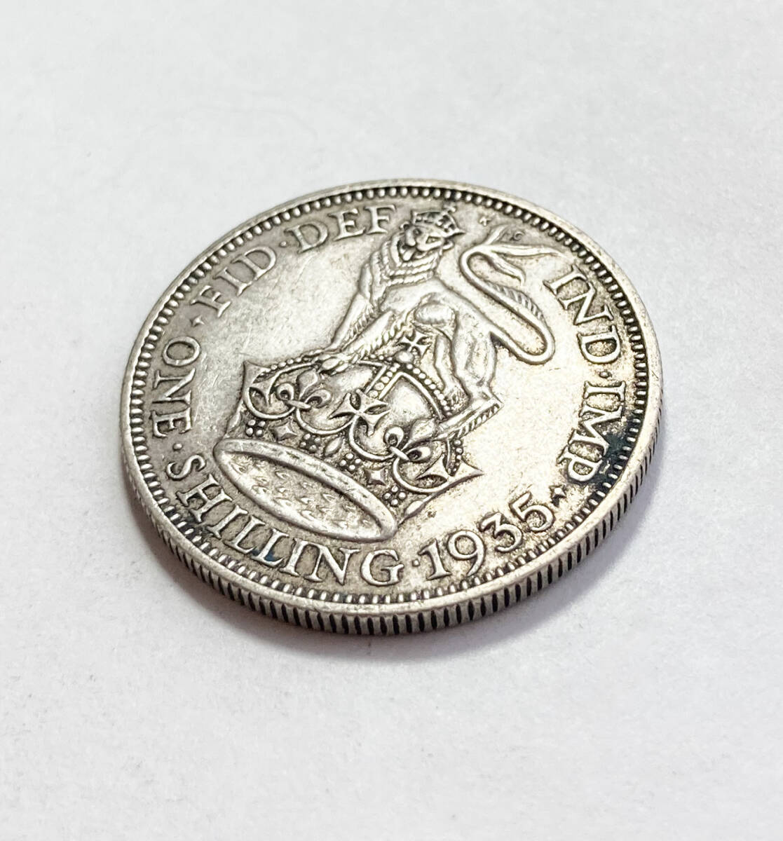 １円スタート! ・1935 イギリス 1シリング銀貨 ジョージ５世・アンティーク コインの画像2
