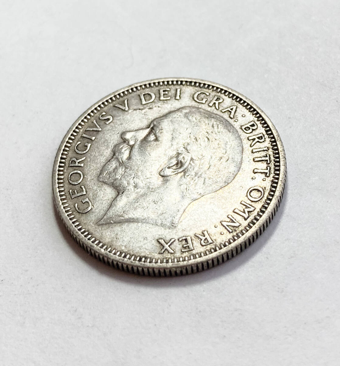 １円スタート! ・1935 イギリス 1シリング銀貨 ジョージ５世・アンティーク コインの画像4