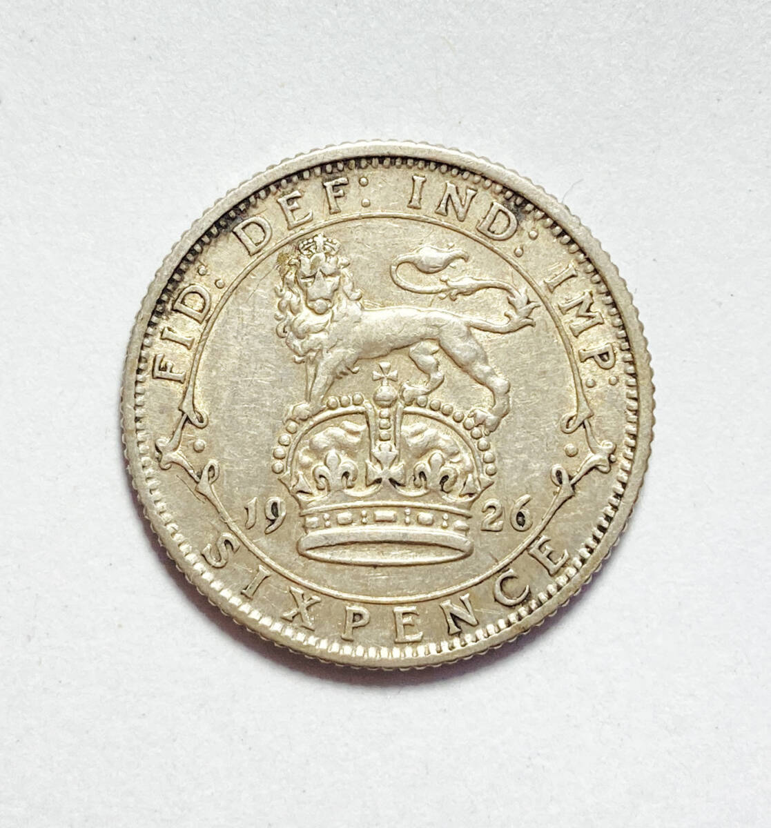 １円スタート! ・1926 イギリス 6ペンス 銀貨 ジョージ５世・アンティーク コインの画像2