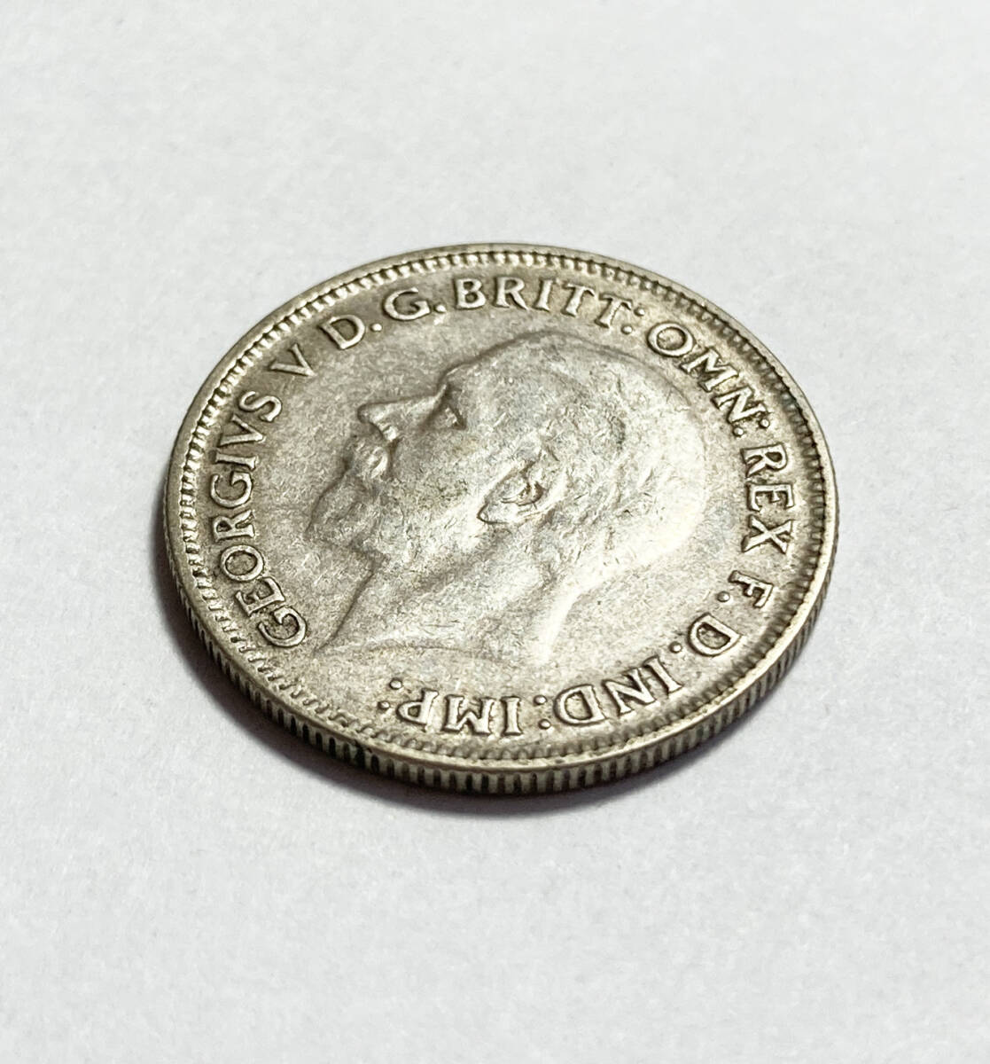 １円スタート! ・1931 イギリス 6ペンス 銀貨 ジョージ５世・アンティーク コインの画像2