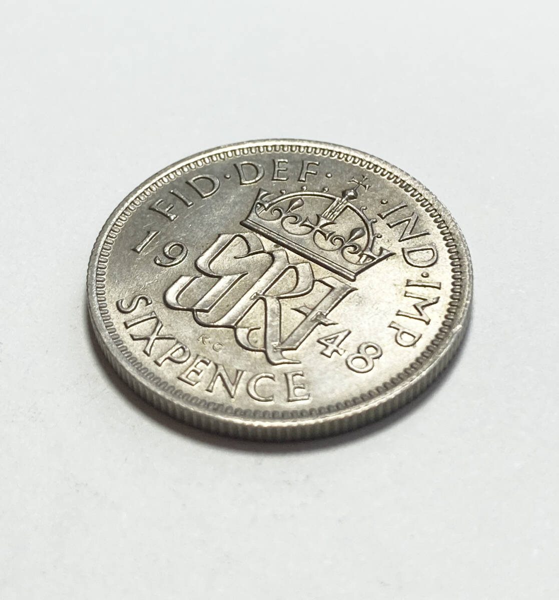 １円スタート! ・1948 イギリス 6ペンス 白銅貨 ジョージ6世・アンティーク コイン_画像2