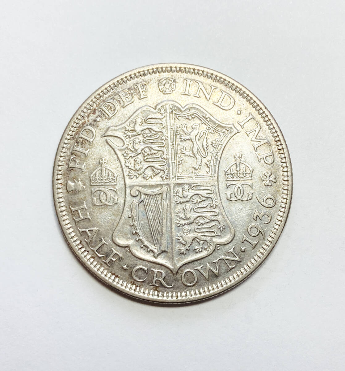 １円スタート! ・イギリス 1936年 1/2クラウン 銀貨 ジョージ5世・アンティーク コイン_画像1