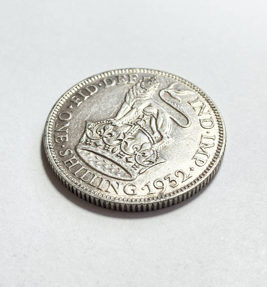 １円スタート! ・1932 イギリス 1シリング銀貨 ジョージ５世・アンティーク コイン_画像2