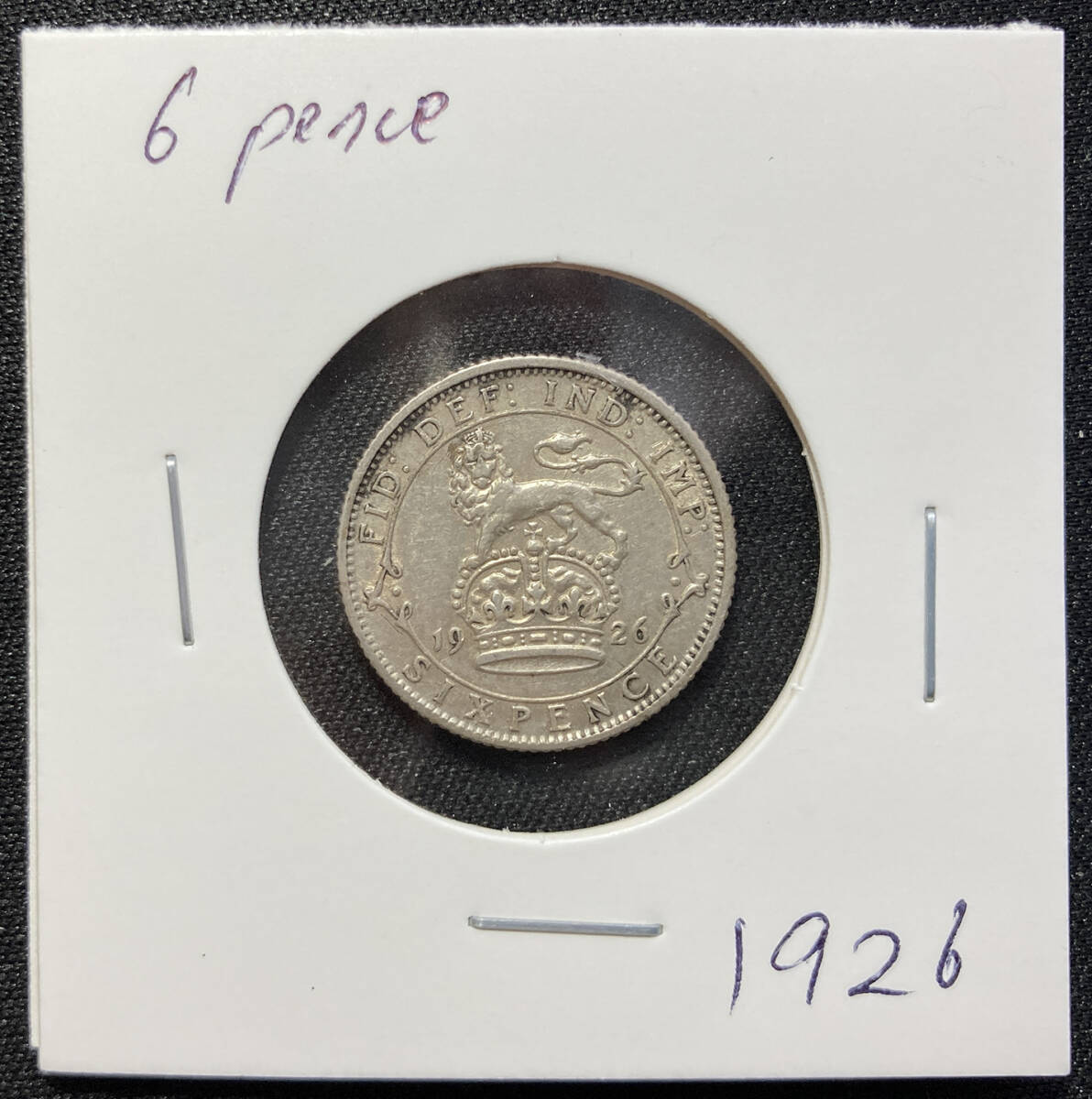 １円スタート! ・1926 イギリス 6ペンス 銀貨 ジョージ５世・アンティーク コインの画像5
