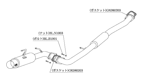 自動車関連業者直送限定 柿本 カキモト マフラー HYPER FULLMEGA N1+ Rev. NISSAN ステージア NM35 2.5_ターボ 4WD 5AT (N31359)_画像2