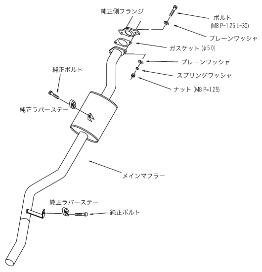 自動車関連業者直送限定 HKS LEGAL リーガルマフラー SUZUKI スズキ ジムニー JA11V F6A [ターボ] 90/03-95/10 (3301-SS003)_画像2