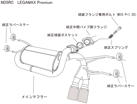 自動車関連業者直送限定 HKS LEGAMAX Premium リーガマックスプレミアム マフラー ロードスターRF NDERC PE-VPR(RS) 16/12- (32018-AZ010)_画像3