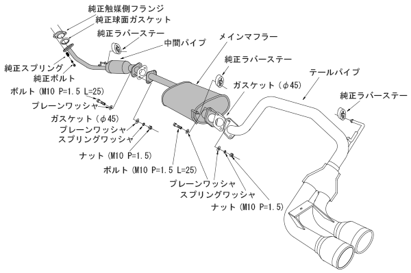 自動車関連業者直送限定 HKS Cool Style II クールスタイルII マフラー HONDA N BOX JF1 S07A(TURBO) 11/12-17/09 (31028-AH008)_画像2