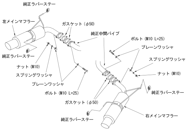 自動車関連業者直送限定 HKS Hi-Power SPEC-L II ハイパワースペックL2 マフラー スバル レヴォーグ VM4 FB16(TURBO) 14/06- (31019-AF131)_画像2