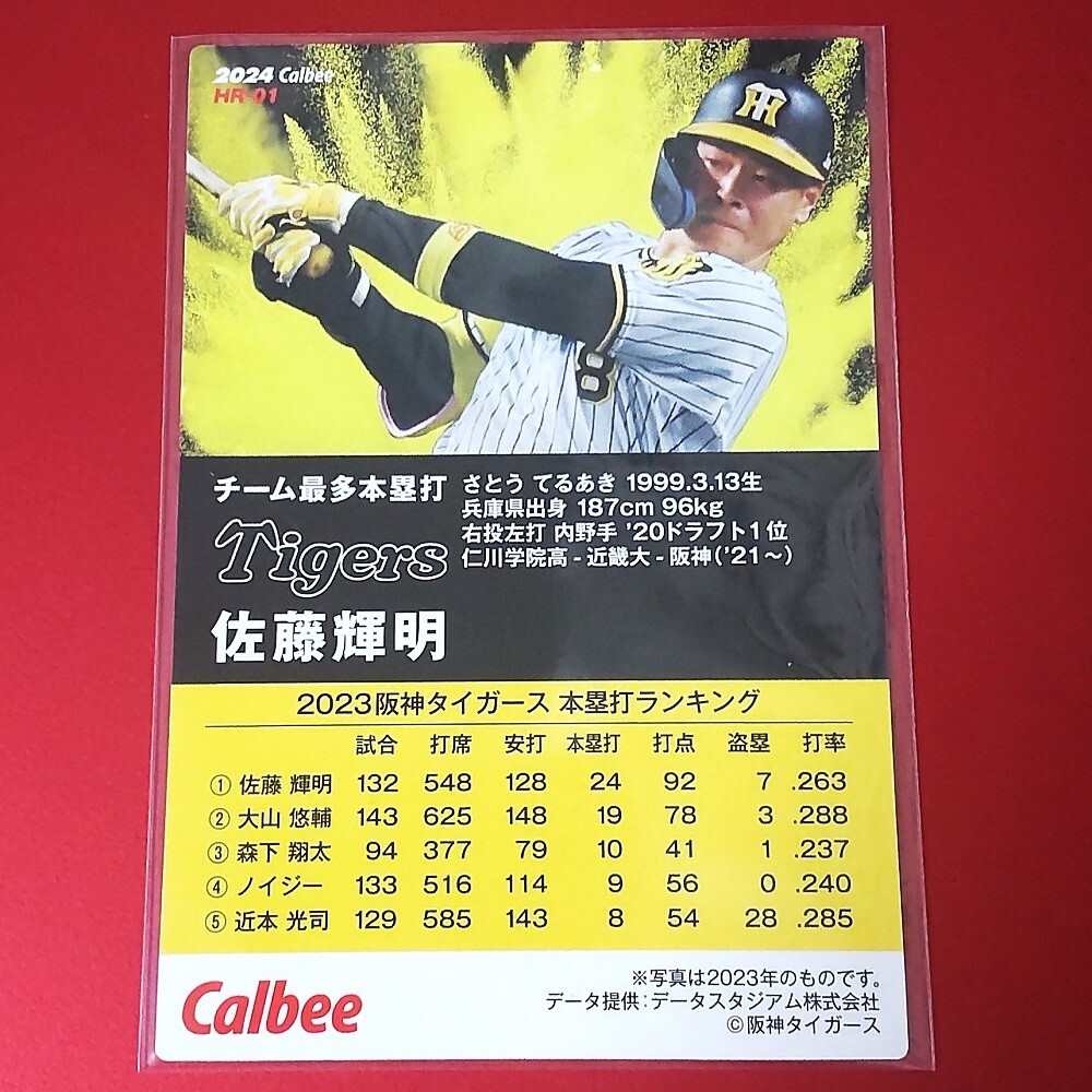 ◆ カルビー 2024年 第1弾 HR-01 佐藤 輝明 (阪神) amazon限定 / チーム本塁打王カードの画像2