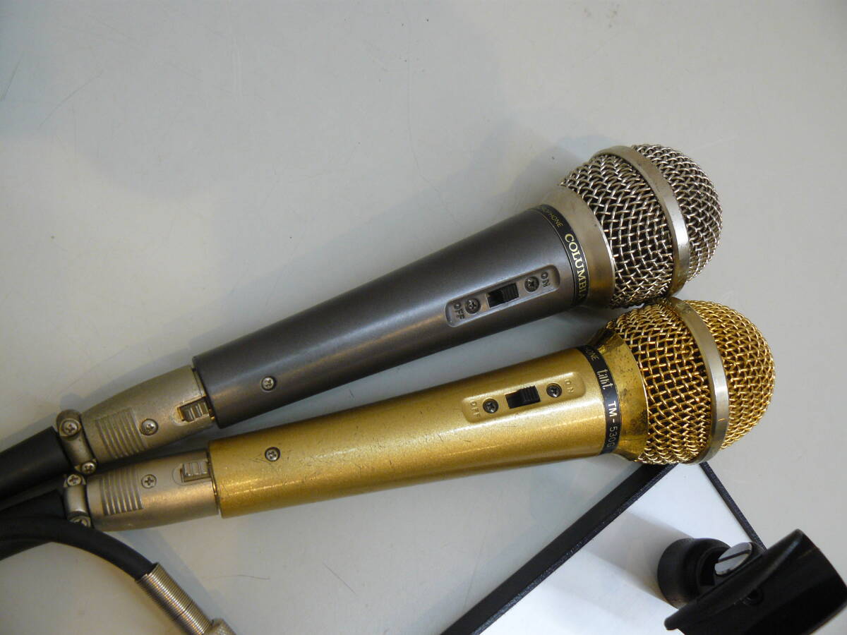 30699●takt ダイナミックマイク DYNAMIC MICROPHONE TM-530G/COLUMBIA DM-65 カラオケマイク2本セット 動作未確認の画像10