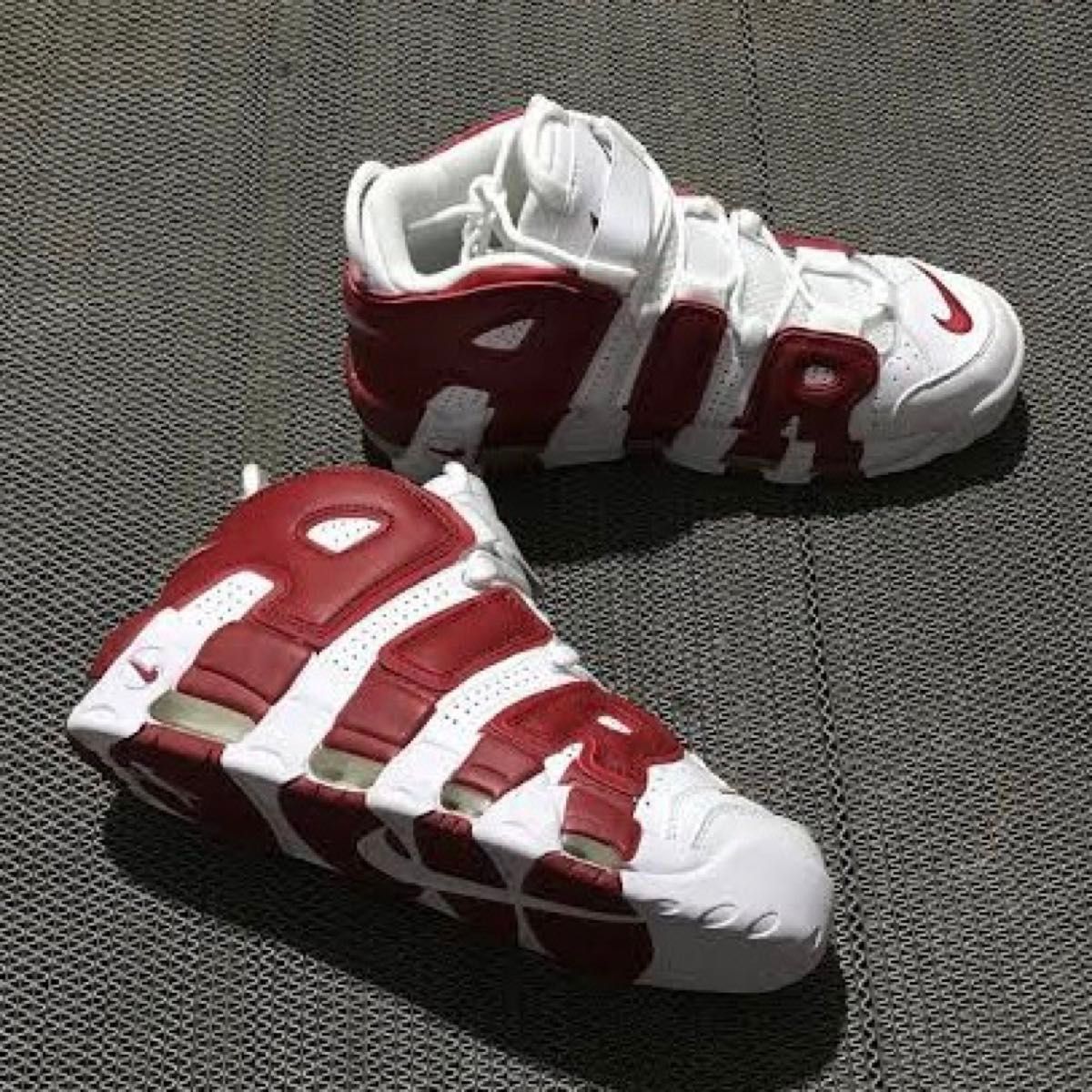 希少 海外限定 NIKE AIR MORE UPTEMPO ジムレッド 32cm ナイキ エアモアアップテンポ モアテン 白赤