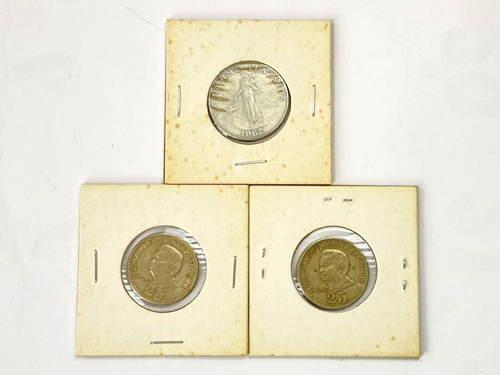 T403 フィリピン 1972年1ペソ硬貨[8枚] 、２５センタボ硬貨［1枚］（1962年）、25センティモス硬貨［2枚］1971年 合計11枚_画像6