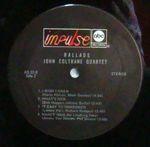 Ballads / John Coltrane Quartet (LP) バラッド / ジョン・コルトレーン・カルテット Impulse　ダブルジャケット US盤_画像3