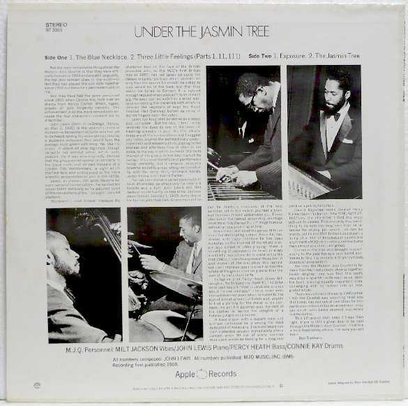 Modern Jazz Quartet / UNDER THE JASMIN TREE(LP) / モダン・ジャズ・カルテット / アンダー・ザ・ジャスミン・ ツリー Apple US盤 の画像2