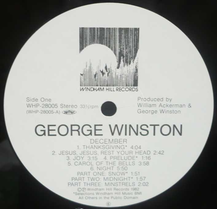 Deccember / George　Winston (LP) ディセンバー / ジョージ・ウインストン　WINDHAM RECORDS 帯、解説付　 ピアノソロアルバム_画像3