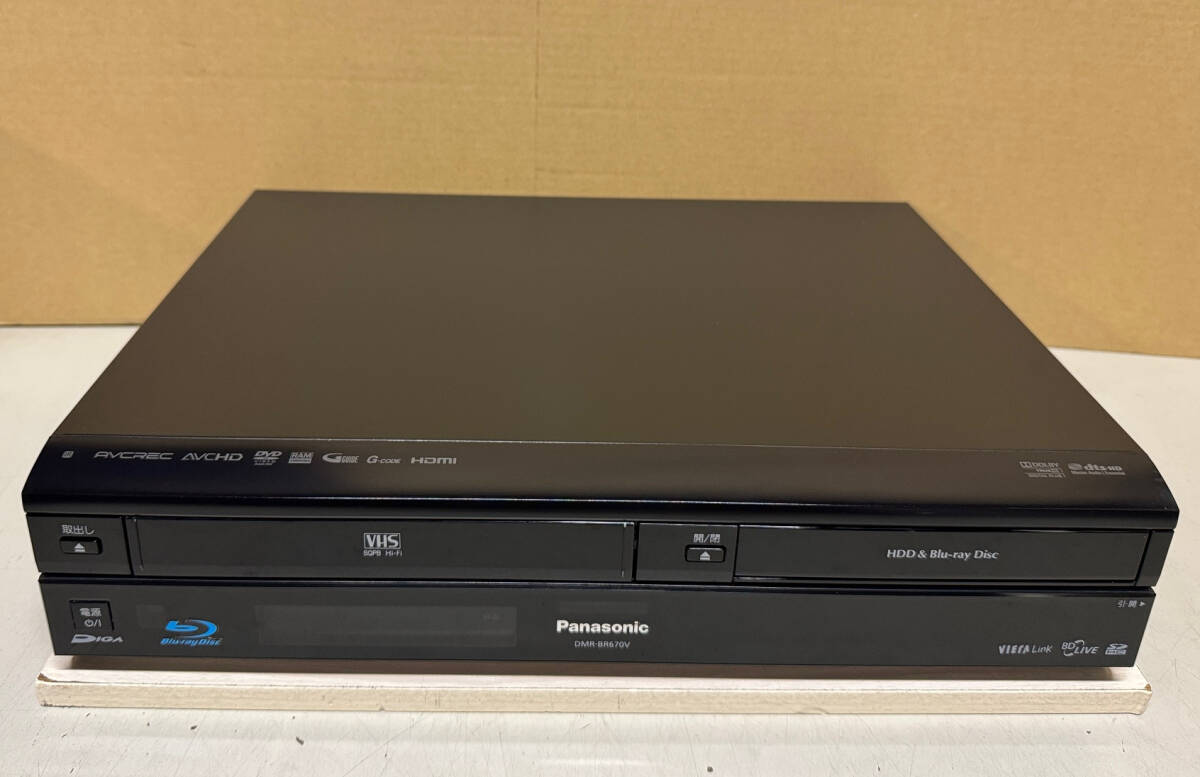 [ безопасность! подготовлен прекрасный товар ] бесплатная доставка высший машина Panasonic [DMR-BR670V] с дистанционным пультом,SD/BD/DVD/HDD/VHS в одном корпусе магнитофон [ исправно работает гарантия ] супер редкий 