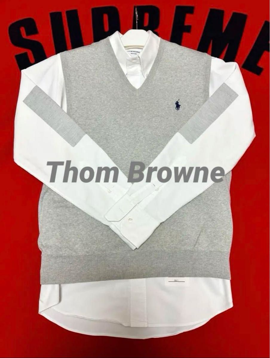 ★希少品・イタリア製・極美品★Thom Browne トムブラウン ボタンダウン シャツ