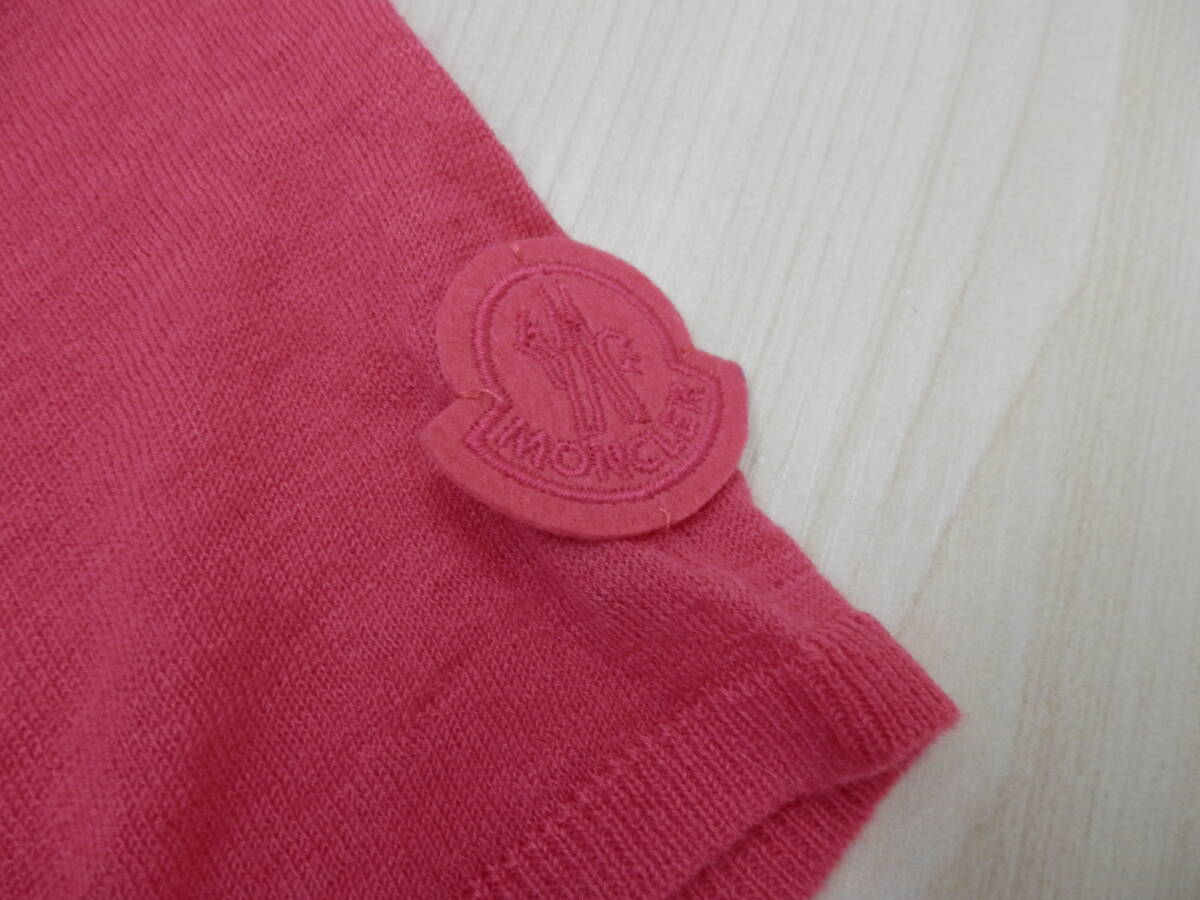 MONCLER モンクレール Uネック カシミア100% ピンク 半袖 ニット プルオーバー サイズL レディース 服【B28】の画像6