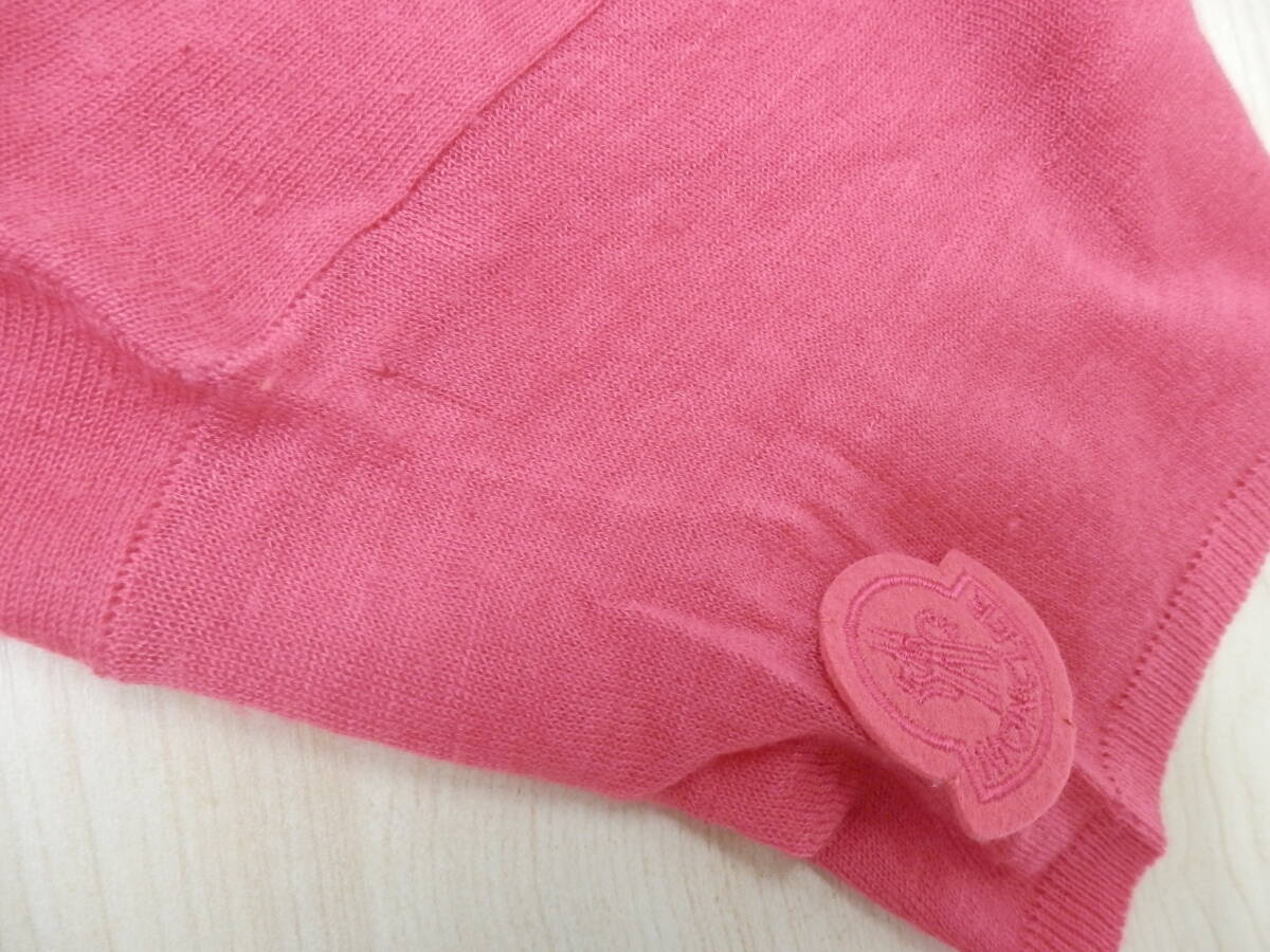 MONCLER モンクレール Uネック カシミア100% ピンク 半袖 ニット プルオーバー サイズXS レディース 服【B2152】の画像10