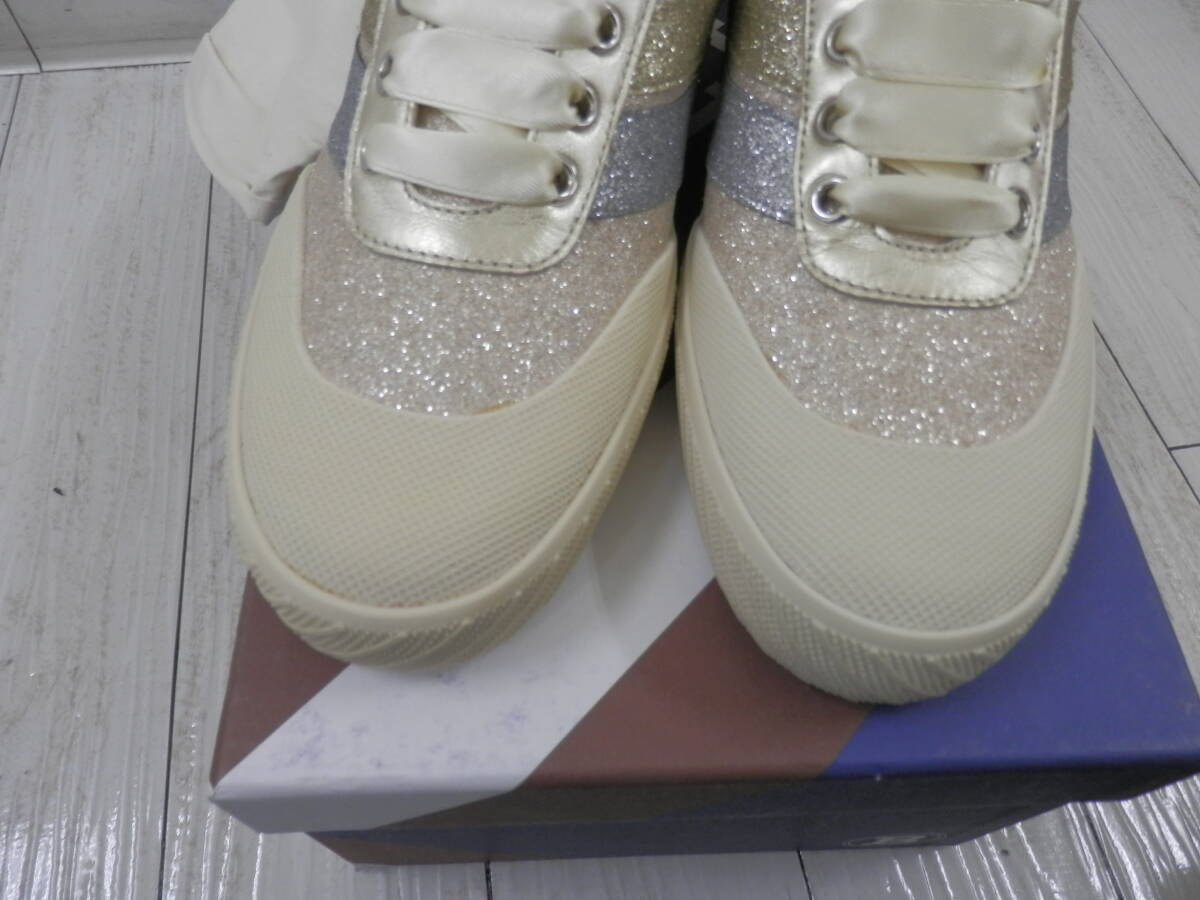 BALLY Bally спортивные туфли 24.0cm соответствует SHENNON-T женский low cut g Ritter ламе лента metal Logo обувь [B432]