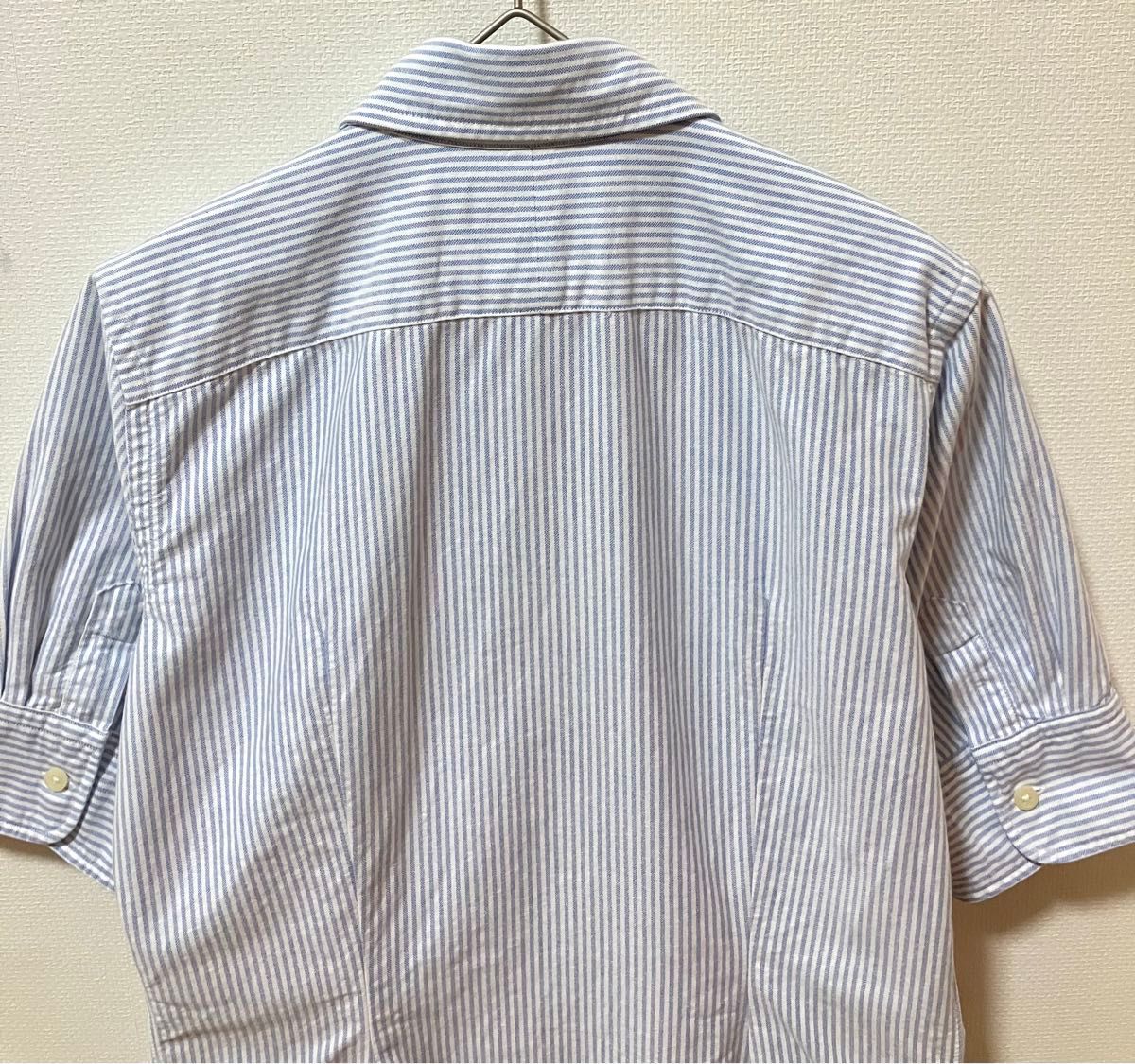 美品　RALPH LAUREN ラルフローレン　ポニー刺繍　ボタンダウンシャツストライプシャツオックスフォード半袖シャツ