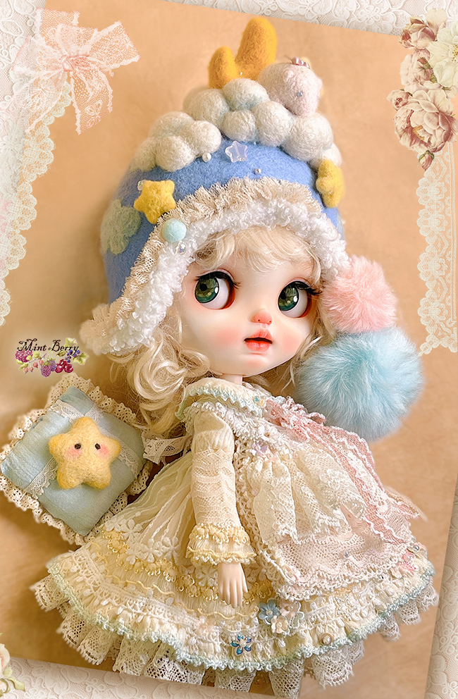 **Mint berry** Blythe ブライスのお洋服セット **ぷかり夢枕** 13点 手作り 2 off / NO.1 検 カスタムブライスの画像4