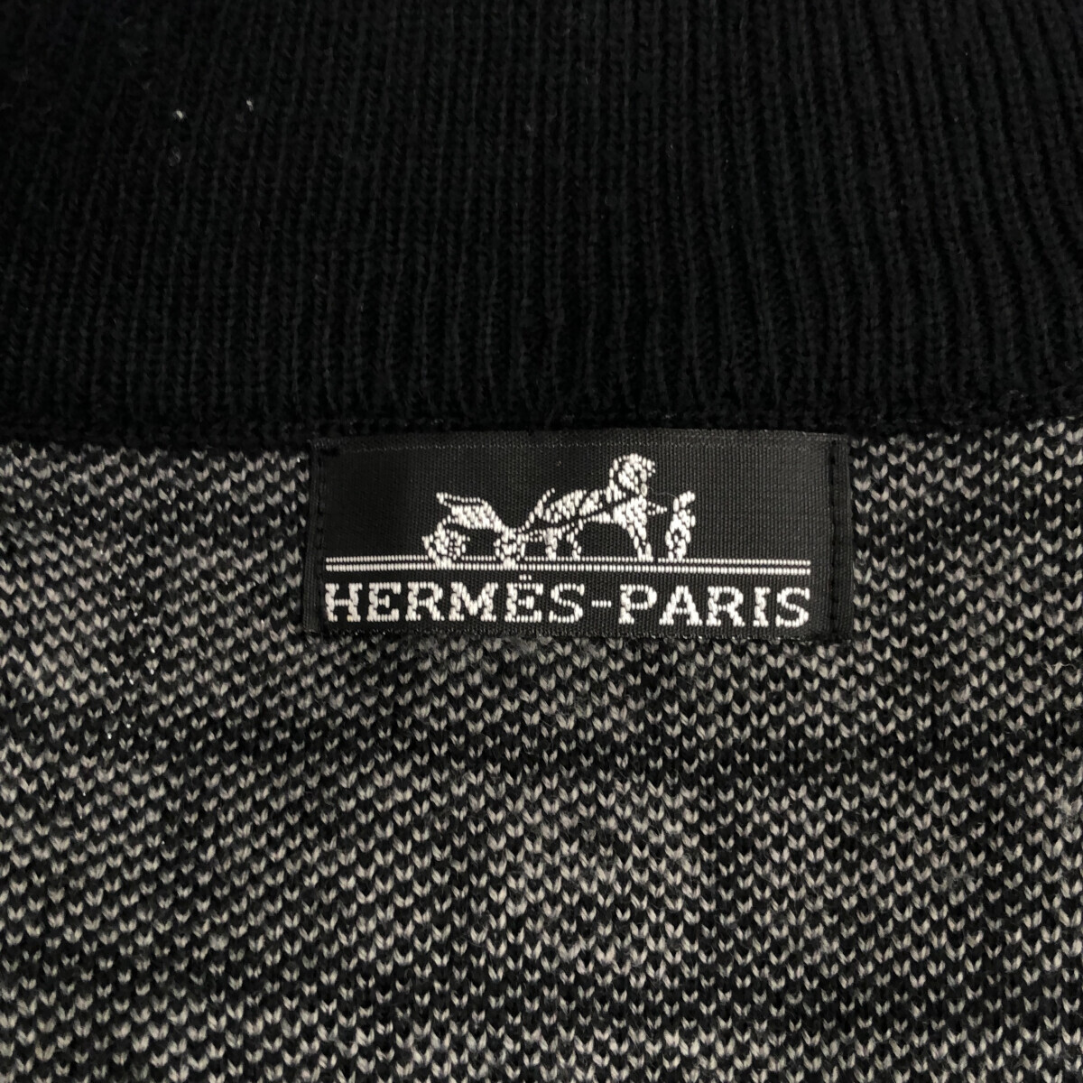 HERMES エルメス グレー ブラック 黒 Hデザイン Hロゴ ジップアップ セーター 長袖 ブランド アパレル 服_画像4