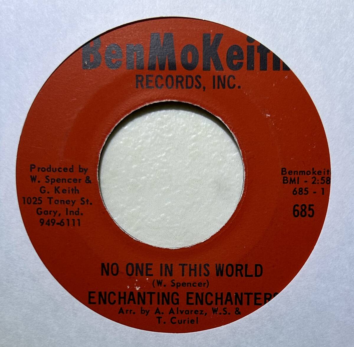 Enchanting Enchanters 「No One In This World / Boss Action」 funk45 soul45 deep funk 7インチの画像1
