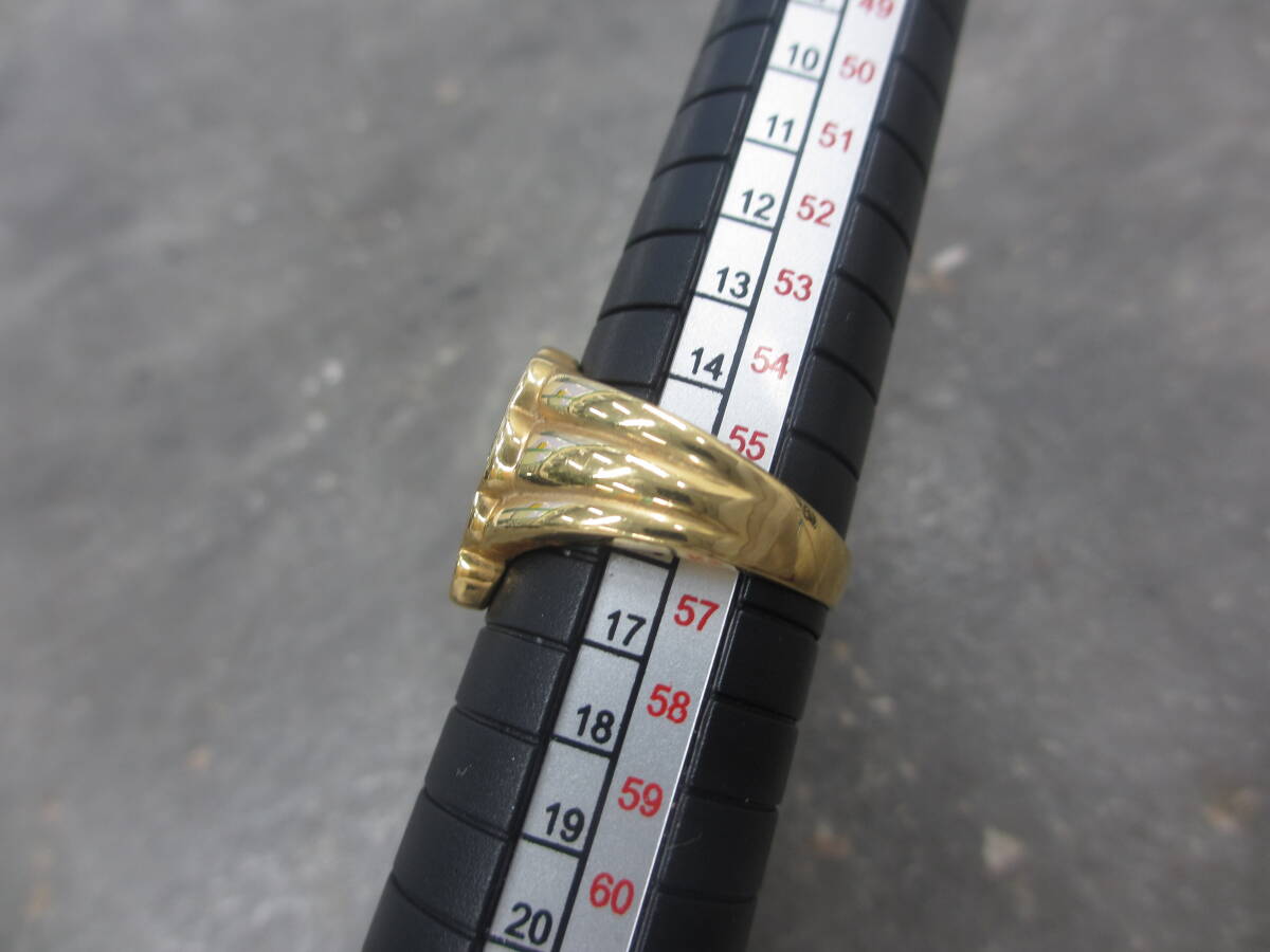 K18 18金 750 リング 総重量 6.87ｇ サイズ 16号 ダイヤモンド 9石付き（カラット刻印ナシ） USED 指輪 ダイアの画像7