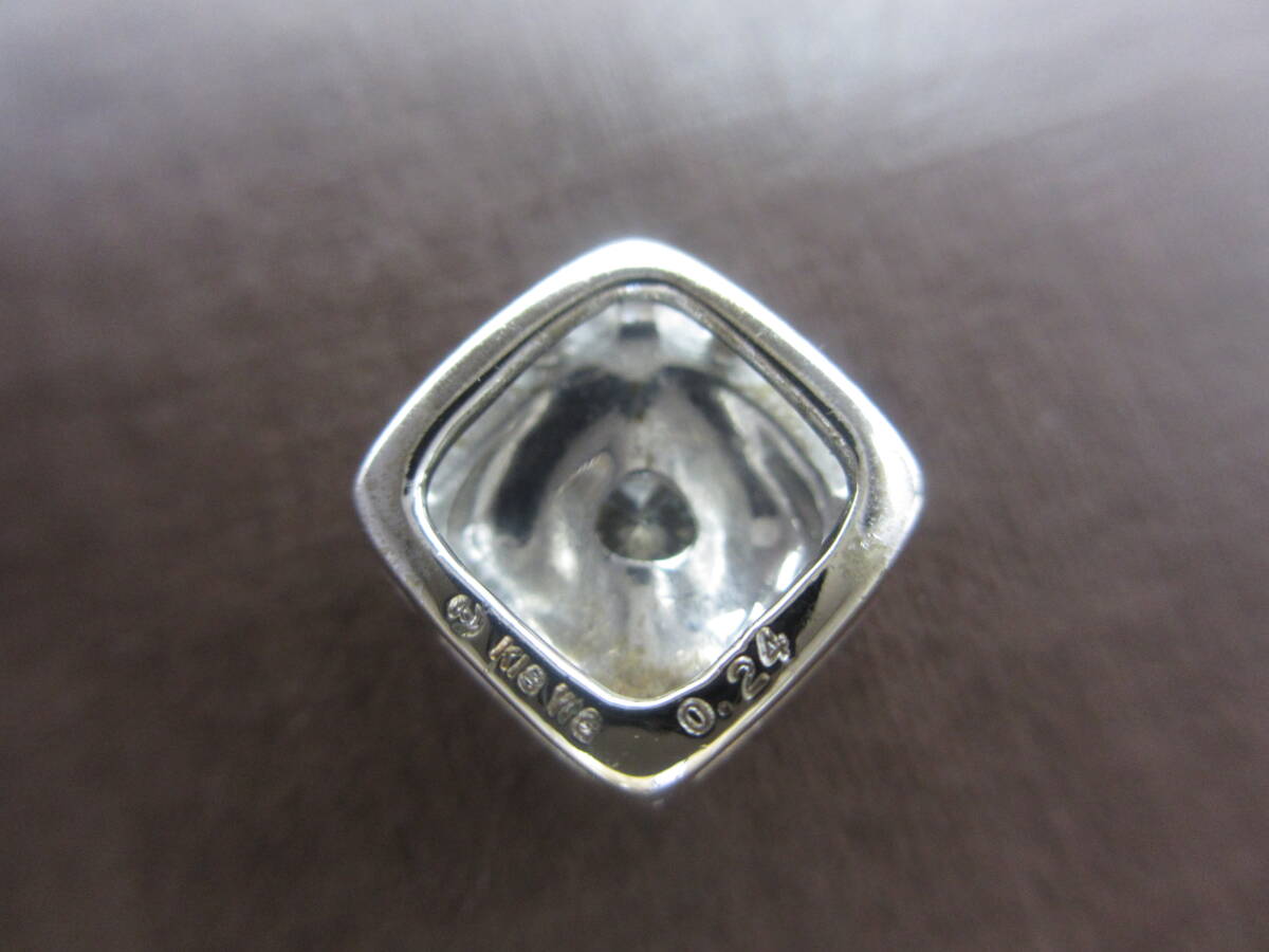 タサキ K18WG 18金 750 総重量 11.93ｇ ネックレス ペンダント ダイヤモンド（1石 0.24ct） ワイヤー チェーン全長 約42cm USED 田崎真珠の画像6