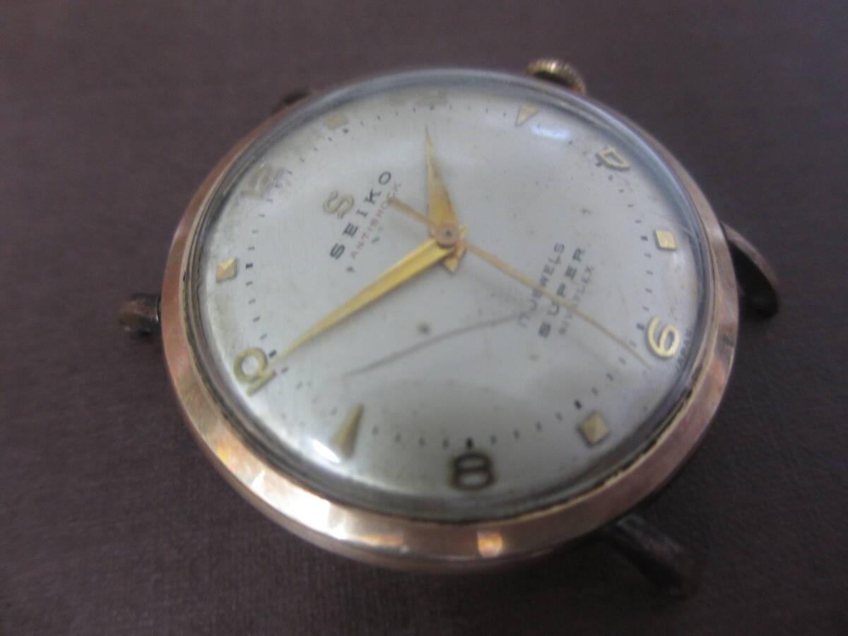 SEIKO ANTISHOCK SUPER NIVAFLEX 手巻き 17石 腕時計 14010 動作品 14K GOLD FILLEDの画像2