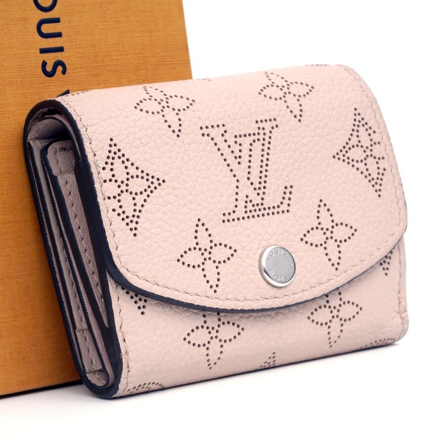 【使用わずか 極美品】 ルイヴィトン Louis Vuitton マヒナ ポルトフォイユ イリス XS マグノリア ピンク系 3つ折り長財布 定価約11万 1075_画像1