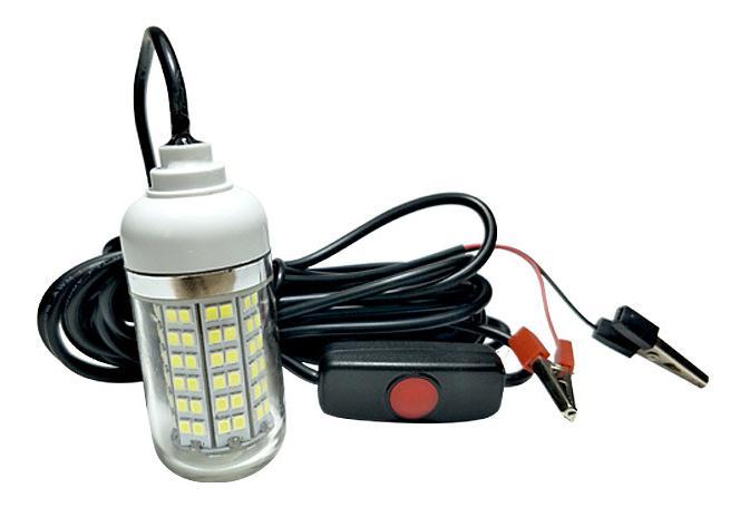 【新品】 黄色 イエロー 集魚灯 スイッチ 付き 光 108 LED 高輝度 水中 ライト 投光器 フィッシング DC 12 Ｖ 夜釣り バス エビ イカ #80の画像1