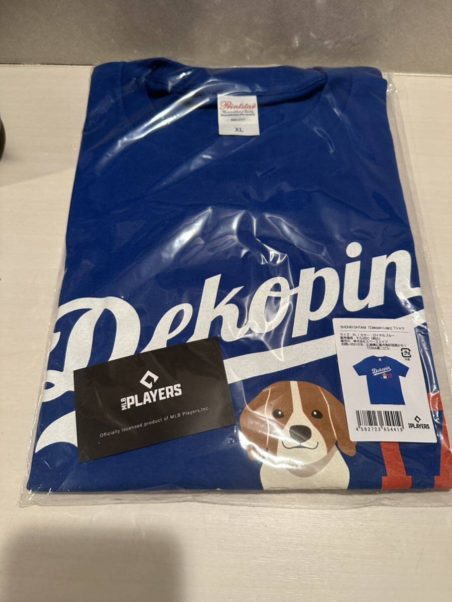 MLB選手会正規ライセンス商品【デコピンくん】大谷翔平SHOHEI OHTANI「Dekopin Logo」Tシャツ XL（希少）ロイヤルブルー新品の画像1
