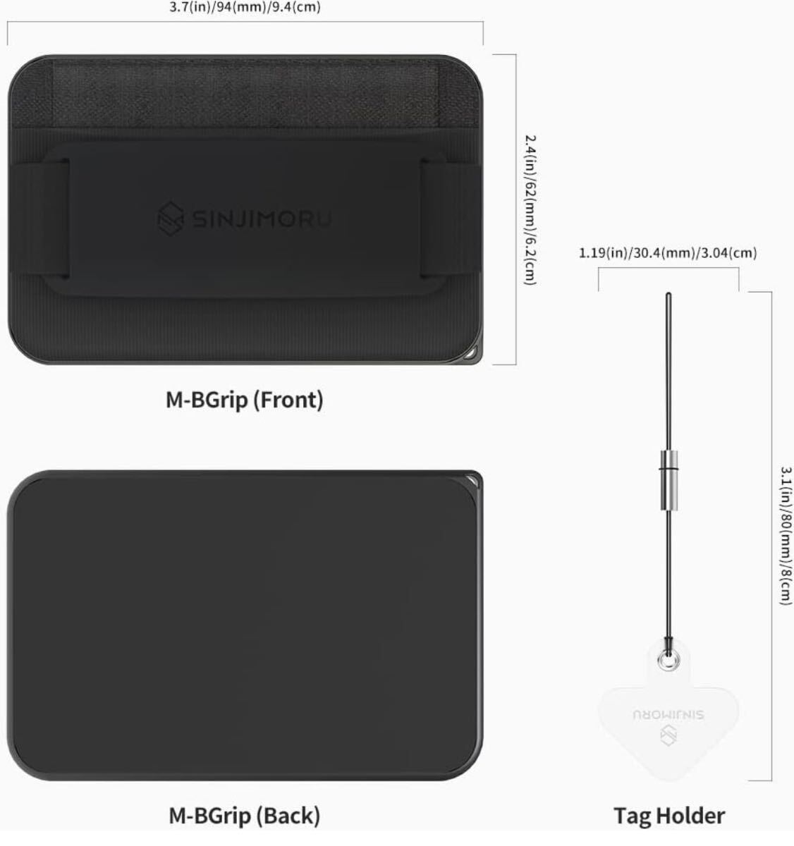 Sinjimoru Magsafe対応 カードケーススマホスタンド、滑り止めシリコンパッド追加 3in1 iPhoneリングバンド落下防止のタグパッチ付きQi充電の画像6